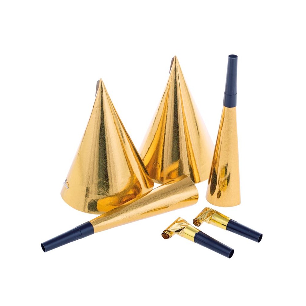 Festsæt Guld - 1 sæt | Guld tema Ryslere / truthorn - Temashop