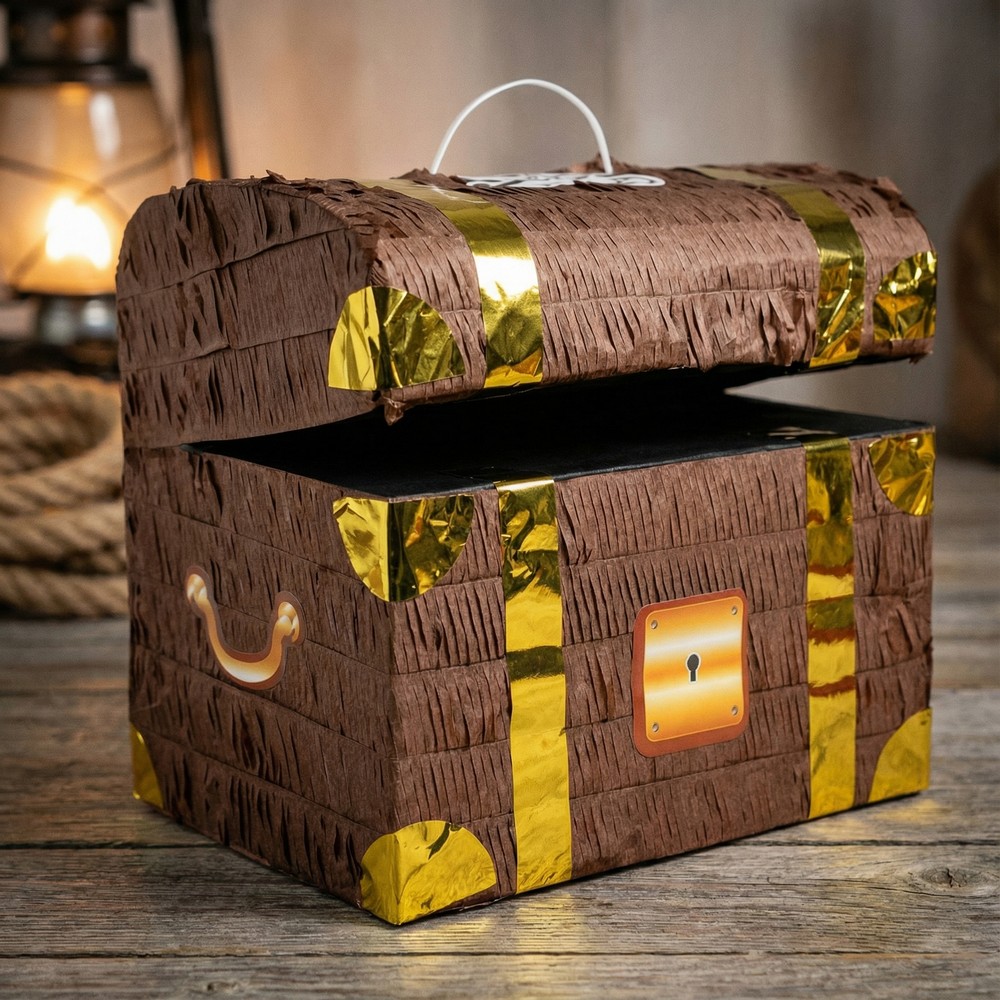 Pirat Skattekiste Piñata - 1 stk (34 x 23 x 31 cm) | Pirat Pinata - Temashop