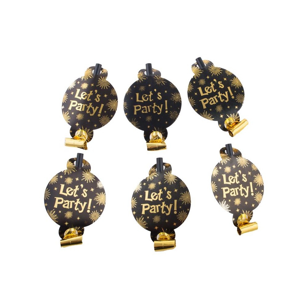 Let's Party Ryslere - 6 stk (14 cm) | Nytår Ryslere / truthorn - Temashop