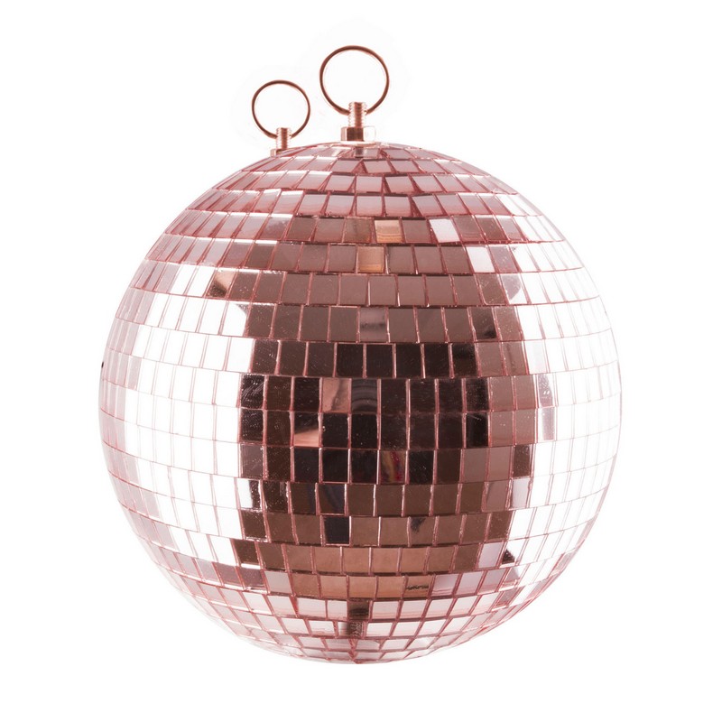 Diskokugle Rosaguld - 1 stk (30 cm) | 70'erne Disco Spiraler/string - Temashop