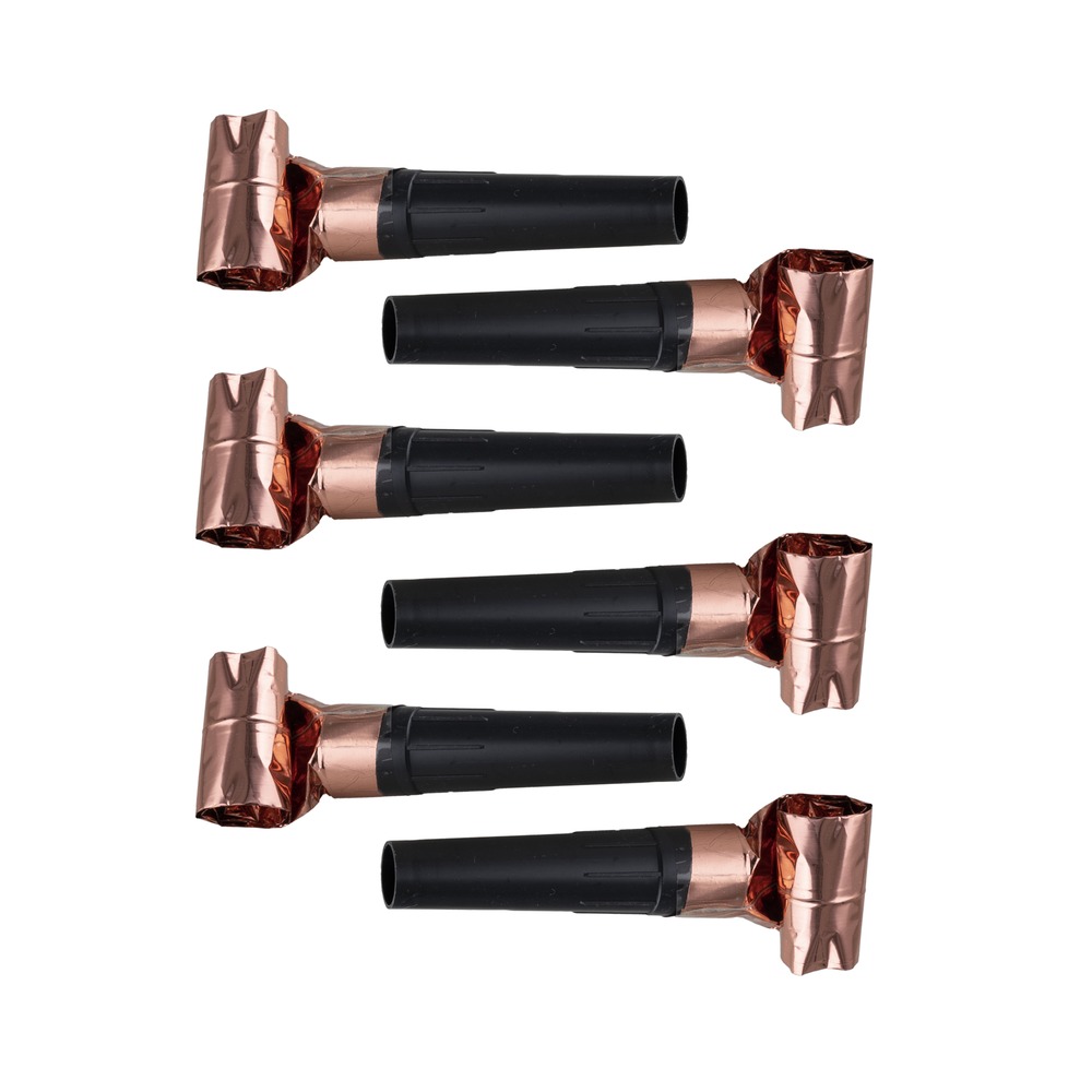 Rosaguld/Sort Ryslere - 6 stk | Rosaguld tema Ryslere / truthorn - Temashop