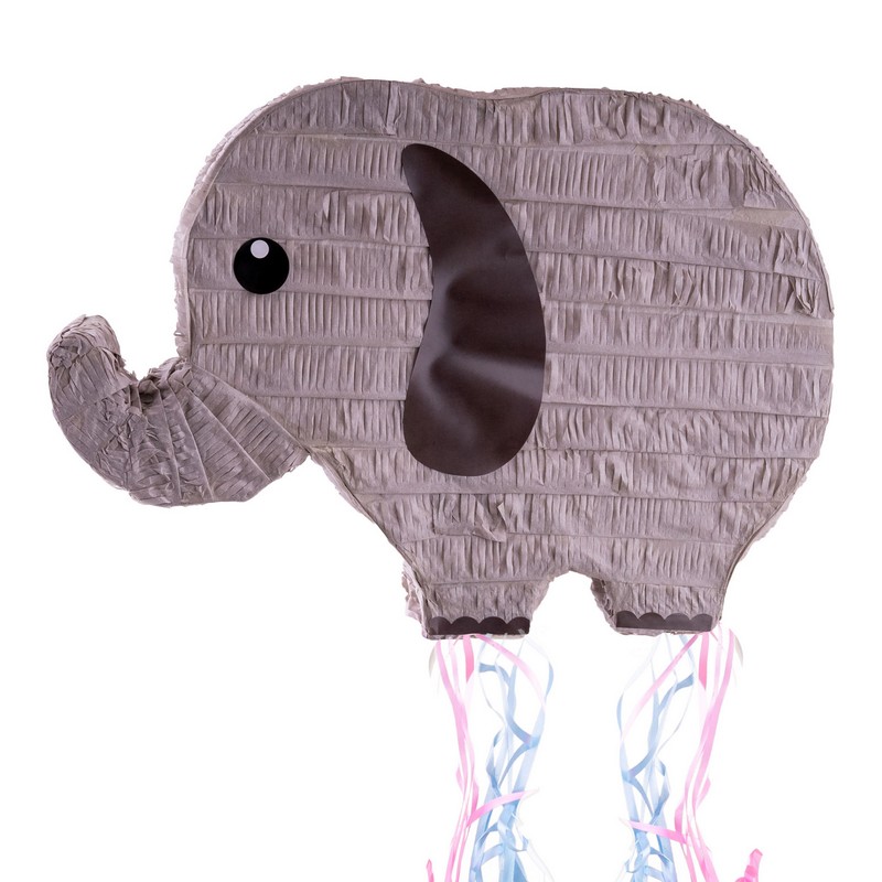 Elefant Piñata Grå - 1 stk (43 x 30 x 7,5 cm) | Elefant Pinata - Temashop