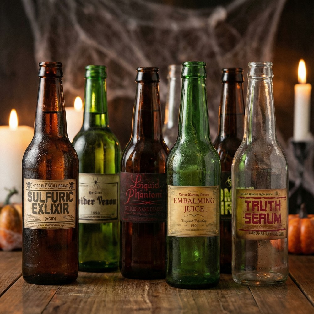 Halloween Flaskeetiketter