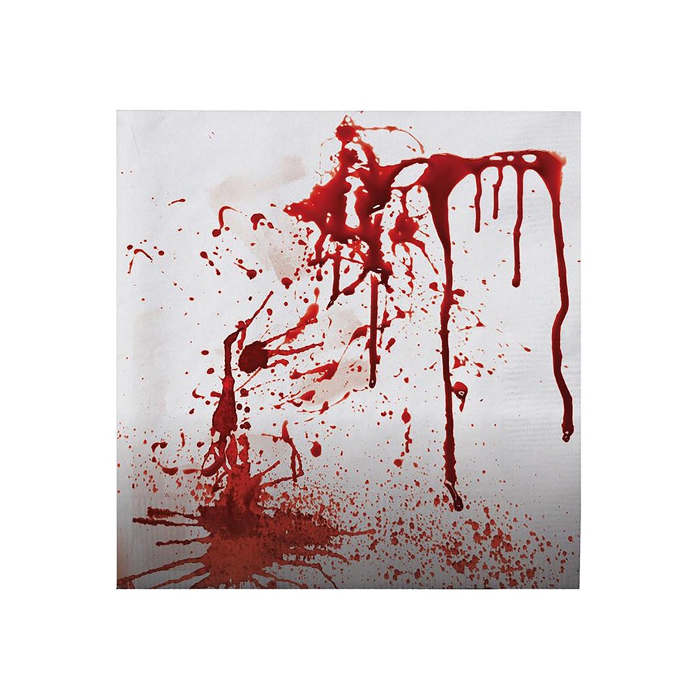Blodstænk Servietter - 20 stk (33 x 33 cm) | Blodstænk Servietter - Temashop