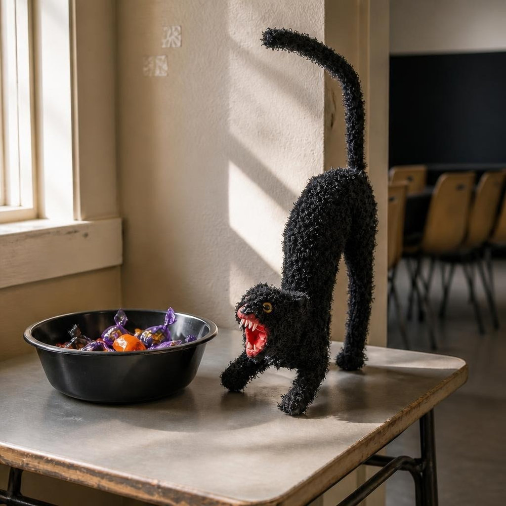 Halloween Kat Dekoration Sort
