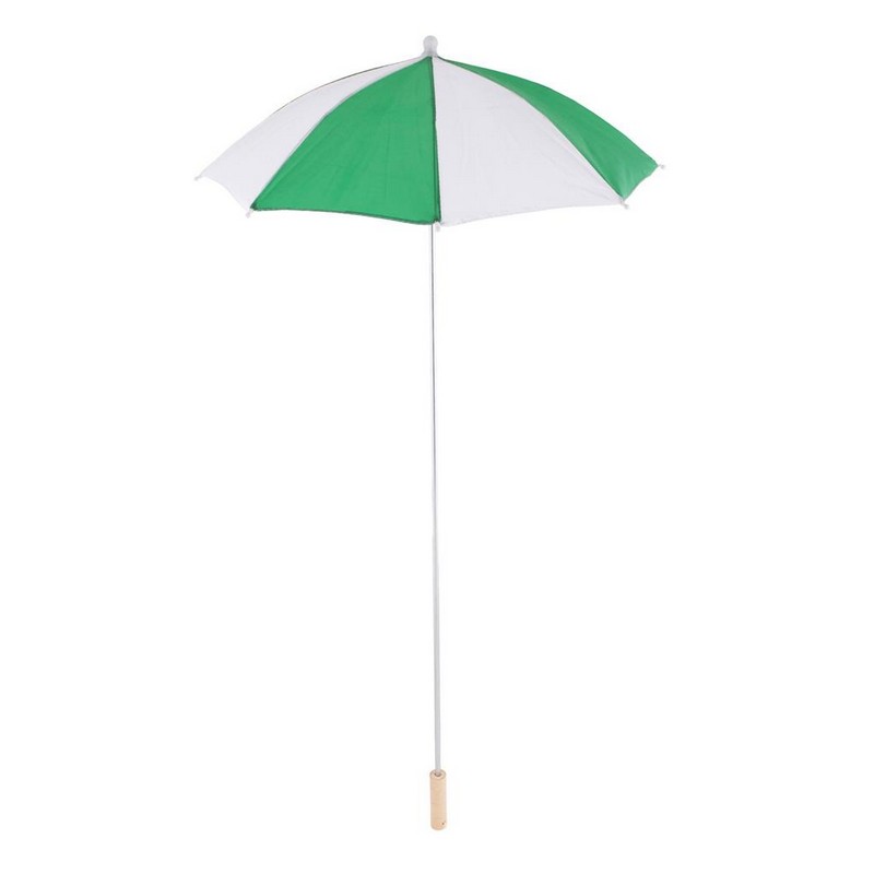 Cirkus Paraply Grøn/Hvid (105 cm) | Klovn Paraply - Kropstilbehør - Temashop