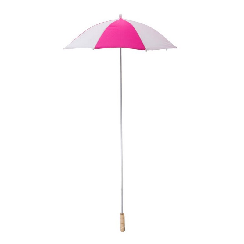 Cirkus Paraply Pink/Hvid (105 cm) | Klovn Paraply - Kropstilbehør - Temashop
