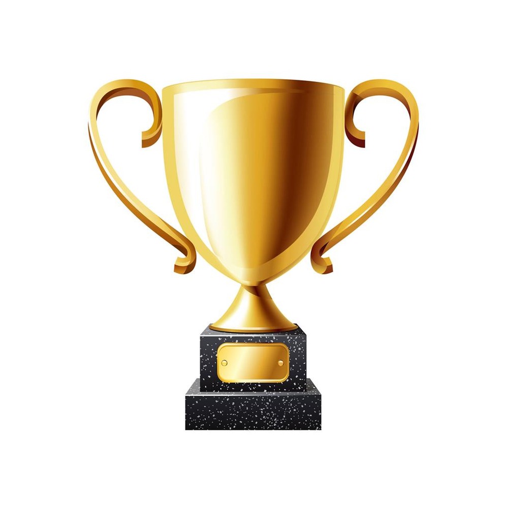Pokal Udskæring Guld - 1 stk (50 x 45 cm) | Guld tema Cutouts - Temashop