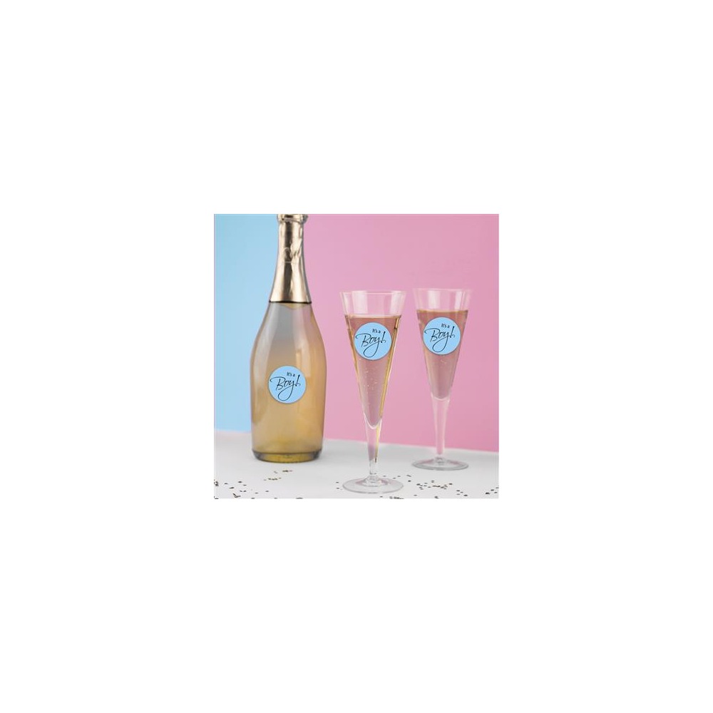 It's A Boy Klistermærker - 6 stk (Ø 4,5 cm) | Babyshower Klistermærke - Temashop
