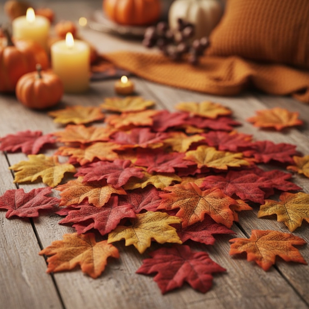 Kunstige Efterårsblade Bordpynt