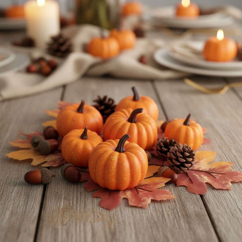 Mini Græskar Dekorationssæt Orange