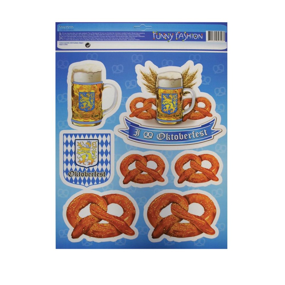 I Love Oktoberfest Vinduesklistermærker - 7 stk | Oktoberfest Vinduespynt - Temashop