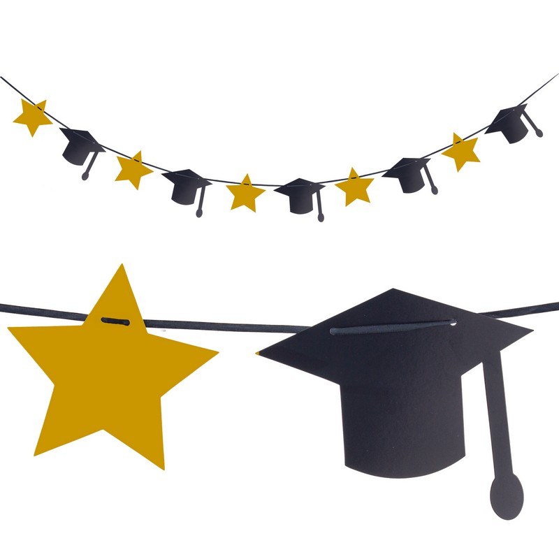 Graduation Huer & Stjerner Guirlande