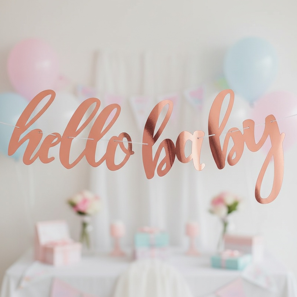 Hello Baby Guirlande Rosaguld