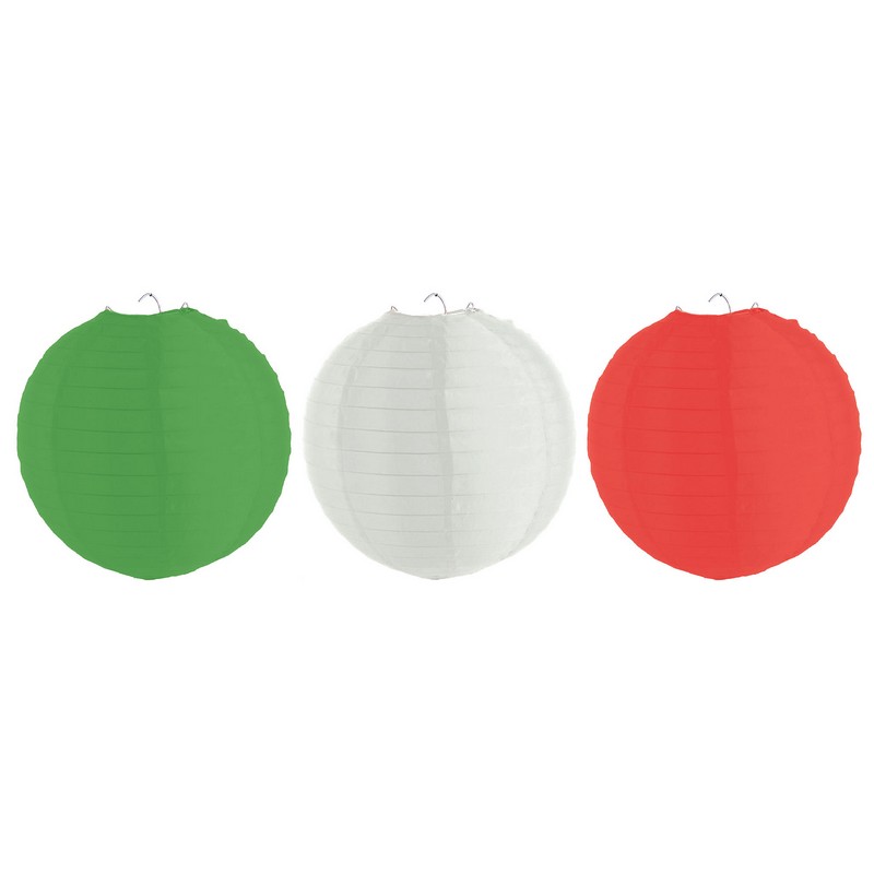 Italien Lanterner Grøn/Hvid/Rød