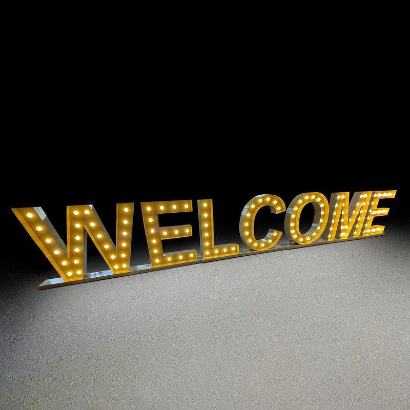 Welcome Lightbox Skilt - 1 stk (684 x 20 x 103 cm) | Cirkus Skilte - Temashop