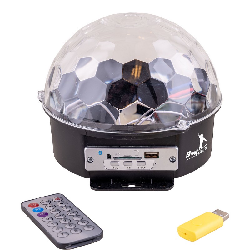 LED Magisk Diskokugle Med Bluetooth - 1 stk (17 x 17 x 15 cm) | 70'erne Disco Lyseffekter - Temashop