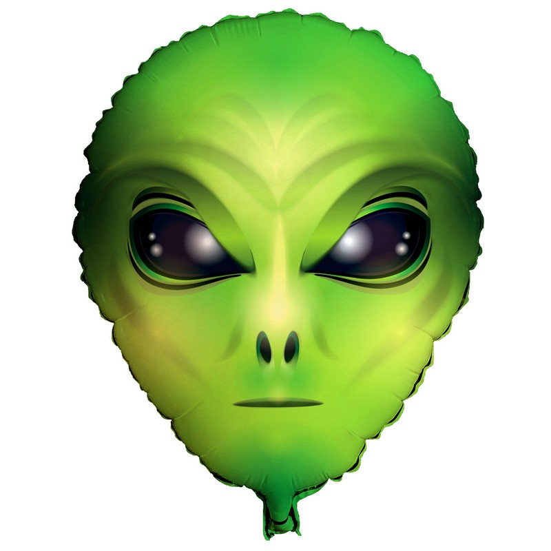 Alien Hoved Folieballon Grøn