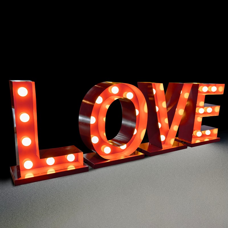 Love Lightbox Skilt Rød - 1 stk (50 cm) | Kærlighed Skilte - Temashop
