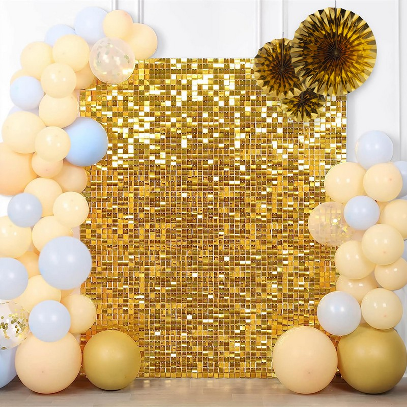 Baggrund Vægpanel Guld - 1 stk (30 x 30 cm) | Guld tema Vægbaggrunde - Temashop