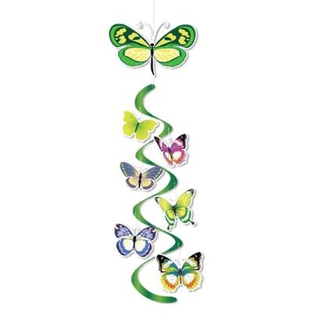 Sommerfugl Spiral Hængedekoration - 1 stk | Sommerfugl Spiraler/string - Temashop