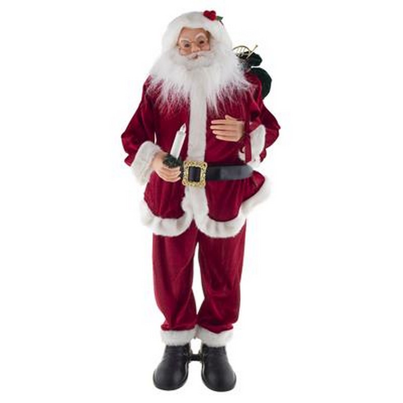 Bevægende Julemand Med Lyd & Lys - 1 stk (90 cm) | Julemand Julepynt - Temashop