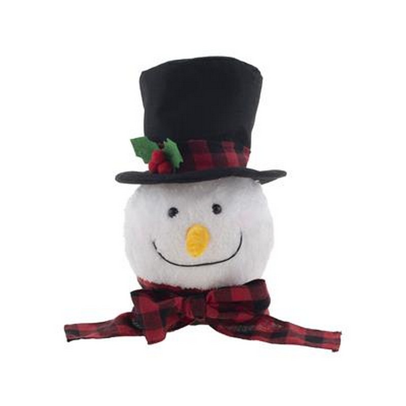 Bevægende Snemand Hoved Med Lyd & Lys - 1 stk (33 cm) | Snemand Julepynt - Temashop