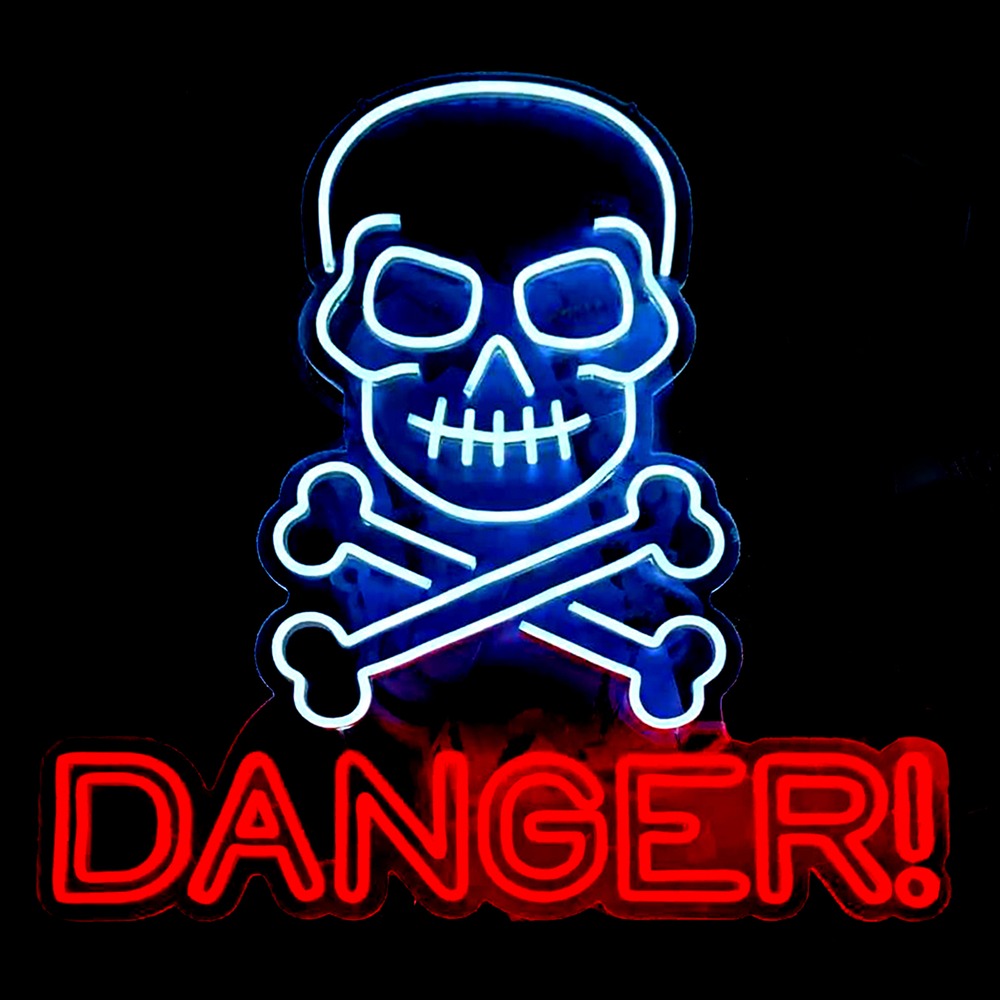 Danger Dødningehoved LED Neon Skilt
