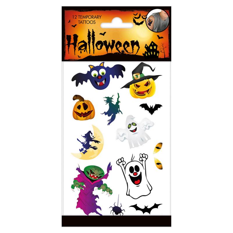 Falske Skræmmende Tatoveringer - 12 stk | Halloween Falske tatoveringer - Temashop