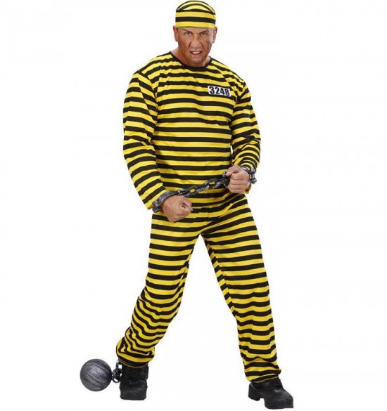 Fangedragt Gul/Sort Kostume