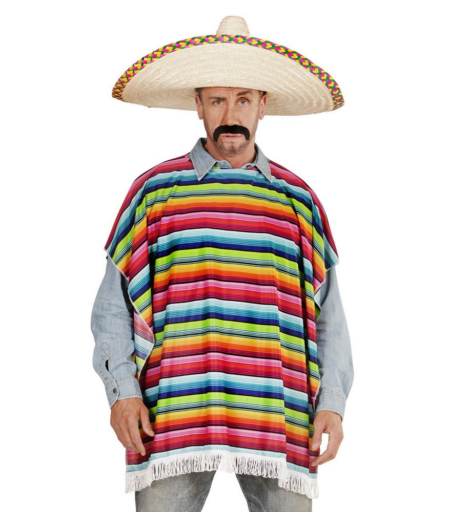 Farverig Poncho - Anledninger kostume til voksne i størrelserne XS-XL | Fiesta kostume til mænd - Temashop