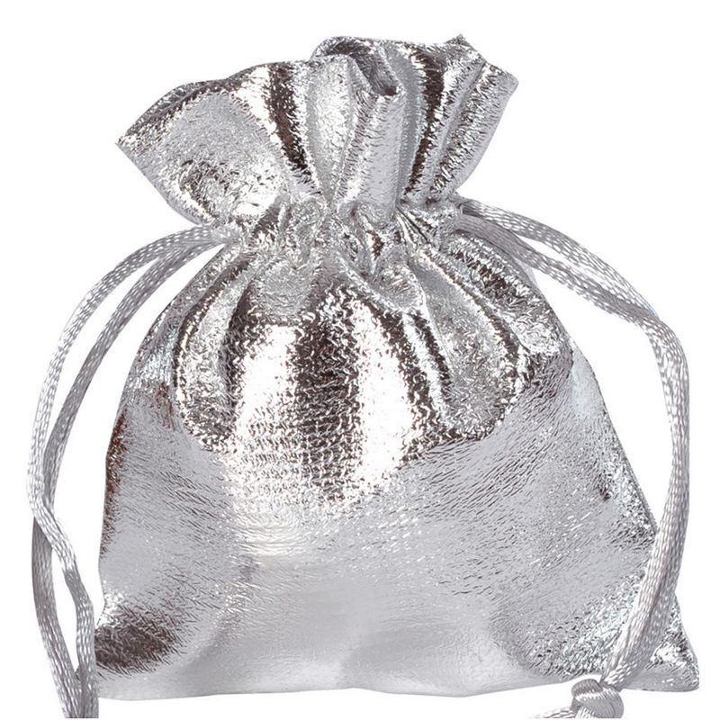 Favour Poser Sølv - 6 stk (8 x 10 cm) | Sølv tema Poser / Goodiebags - Temashop