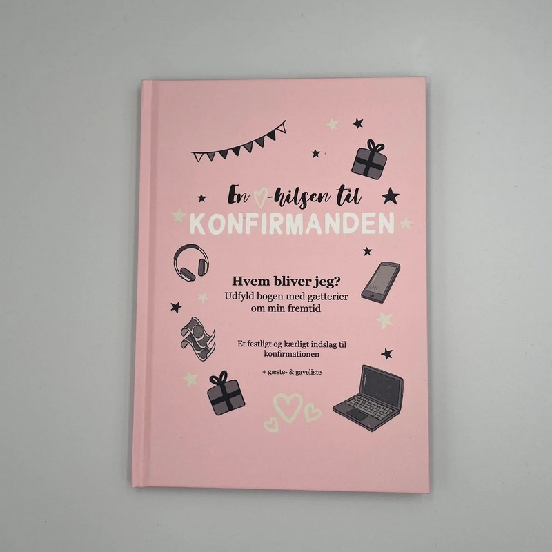 En Hilsen Til Konfirmanden Rosa - 1 stk (14,8 x 21 cm) | Konfirmation Gæstebøger - Temashop