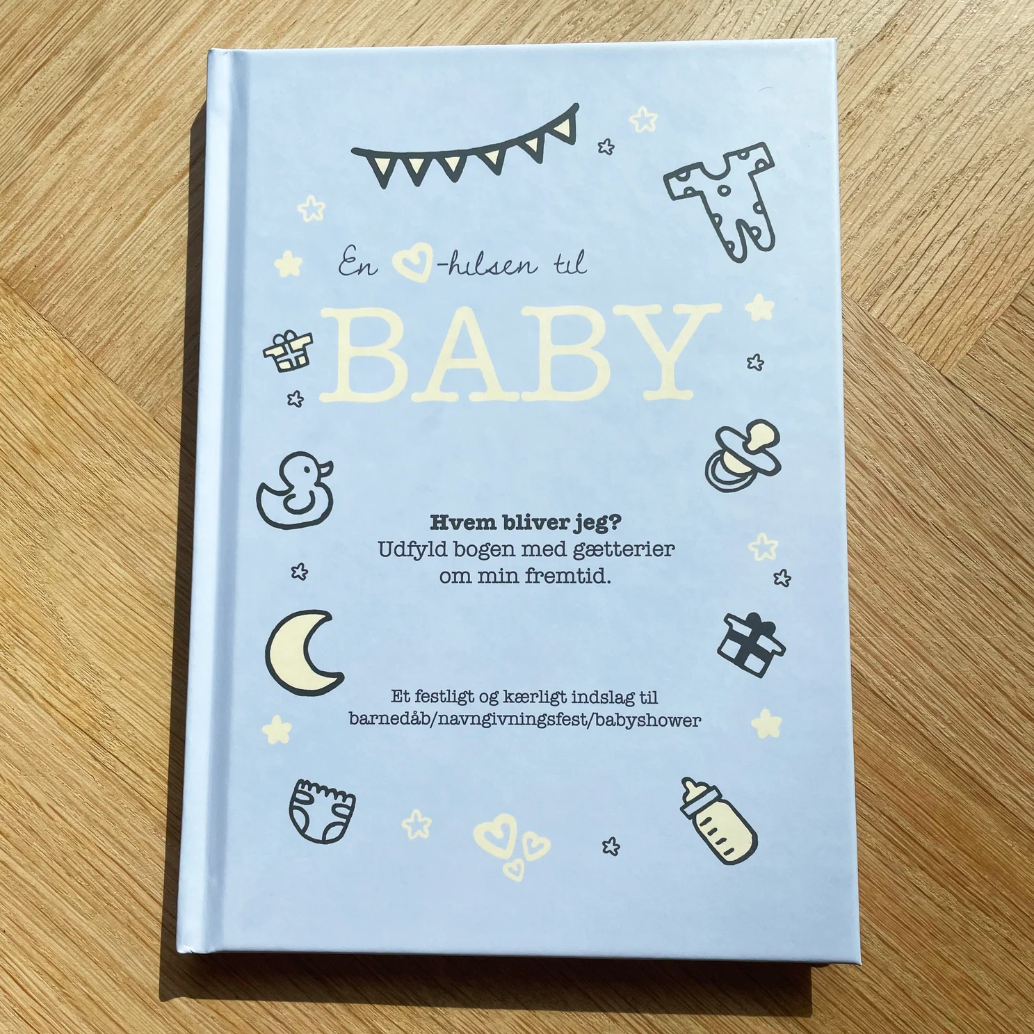 En Hilsen Til Baby Blå - 1 stk | Babyshower Gæstebøger - Temashop