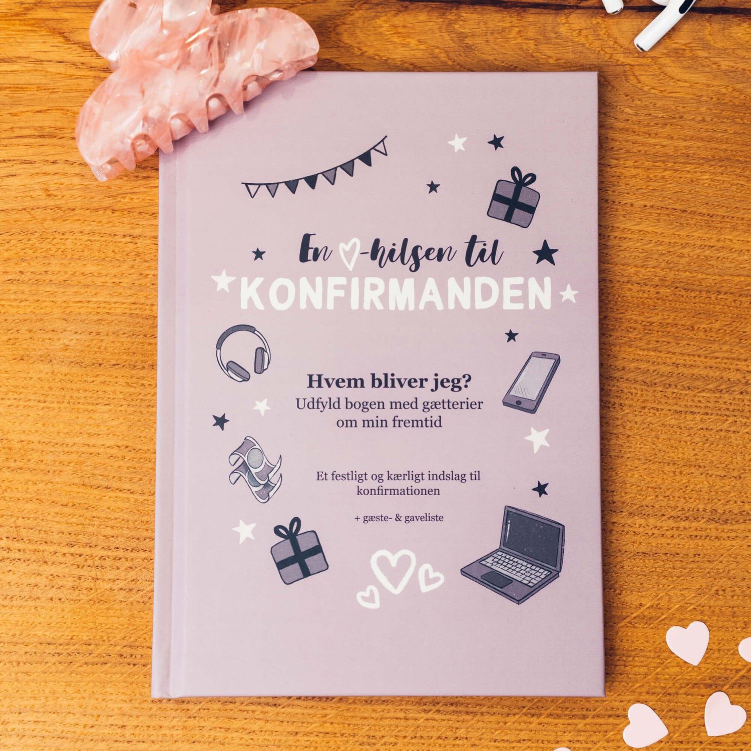 En Hilsen Til Konfirmanden Lilla - 1 stk | Konfirmation Gæstebøger - Temashop