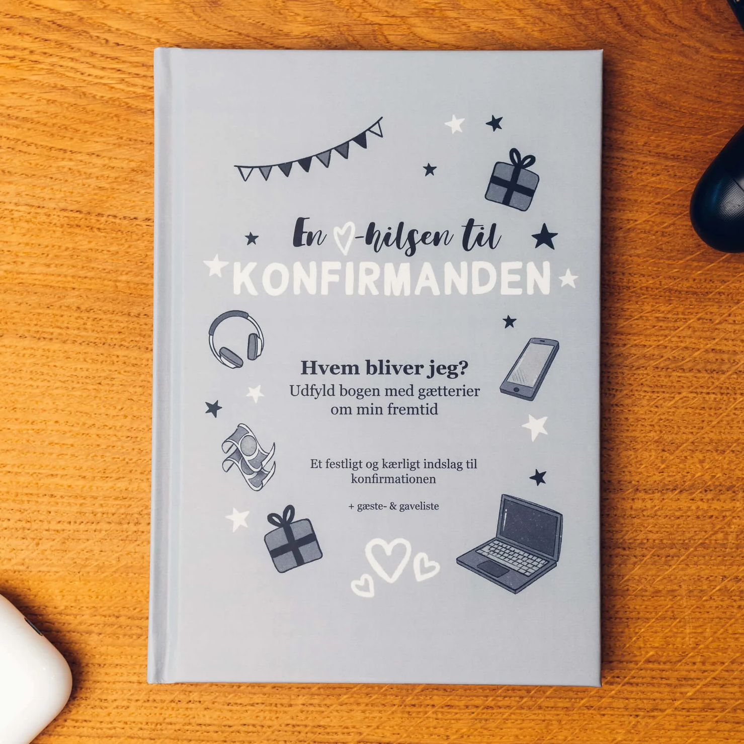 En Hilsen Til Konfirmanden Støvet Blå/Grå - 1 stk | Konfirmation Gæstebøger - Temashop