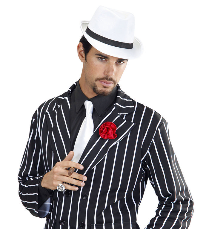 Fedora Gangsterhat Hvid