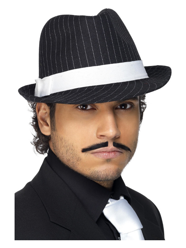 Fedora Gangsterhat Sort/Hvid