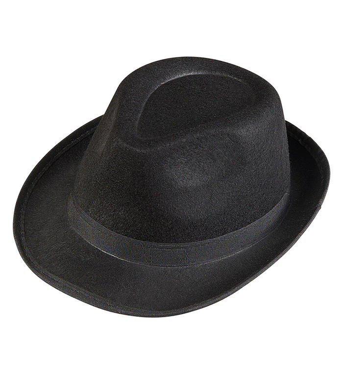 Fedora Gangsterhat Sort | 20'erne Gangster Hat / Hue / Hjelm - Hovedtilbehør - Temashop