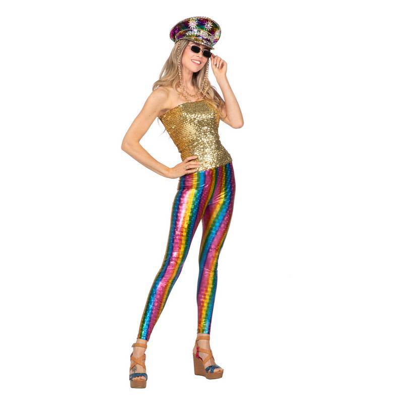 Festival Leggings Regnbue - Natur kostume til voksne i størrelserne XS-XXL | Regnbue kostume til kvinder - Temashop