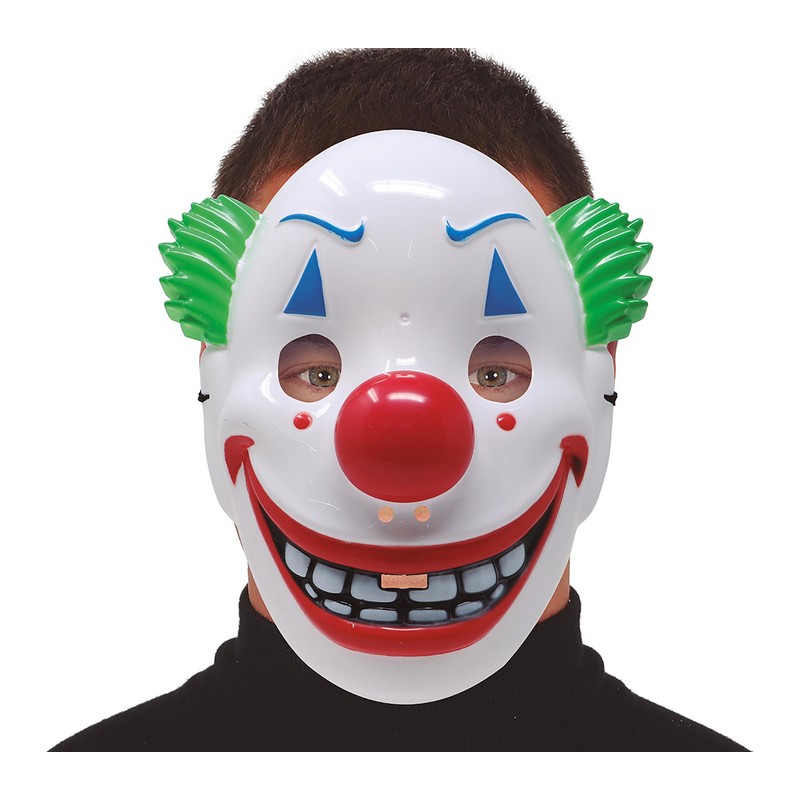 Smilende Klovn Maske | Horror Clown Maske - Hovedtilbehør - Temashop