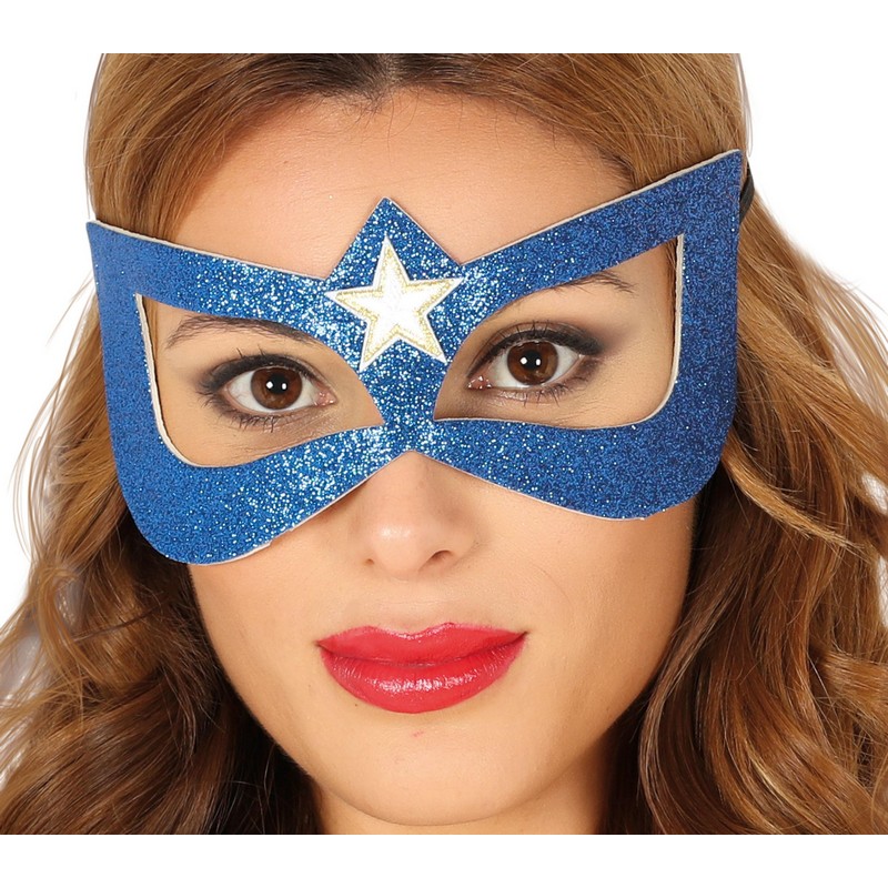Superheltinde Øjenmaske Blå | Superhelt Diverse Maske - Hovedtilbehør - Temashop