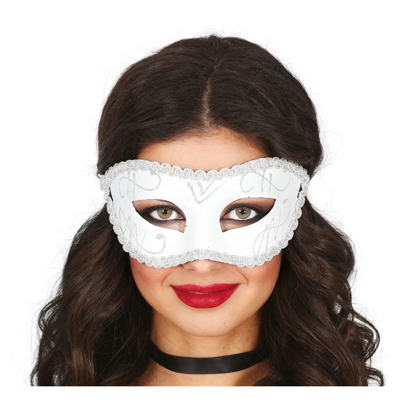 Masquerade Øjenmaske Hvid | Masquerade Maske - Hovedtilbehør - Temashop