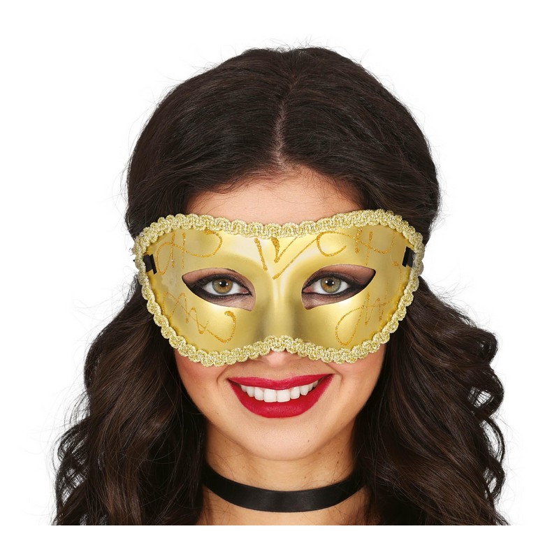 Masquerade Øjenmaske Guld | Masquerade Maske - Hovedtilbehør - Temashop