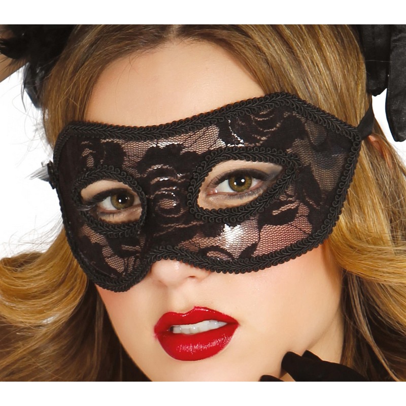 Blonde Øjenmaske Sort | Masquerade Maske - Hovedtilbehør - Temashop