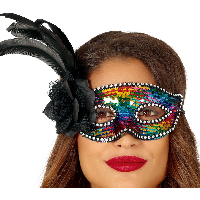 Maquerade Øjenmaske Regnbue | Masquerade Maske - Hovedtilbehør - Temashop