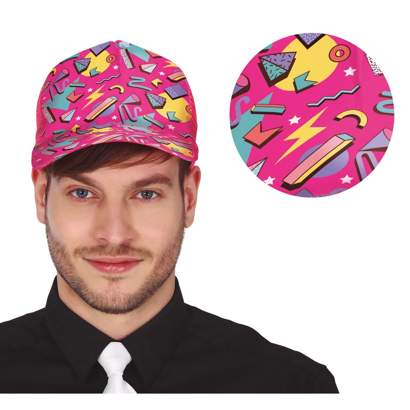 80'er Geometri Kasket Pink