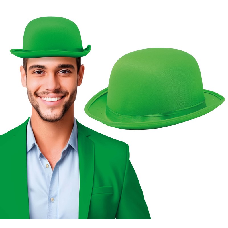 Bowlerhat Grøn | Sankt Patricks dag Hat / Hue / Hjelm - Hovedtilbehør - Temashop