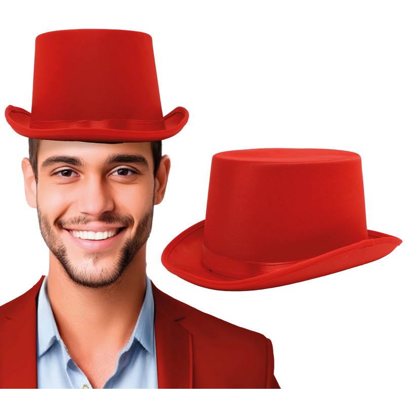 Klassisk Tophat Rød | Rødt tema Hat / Hue / Hjelm - Hovedtilbehør - Temashop