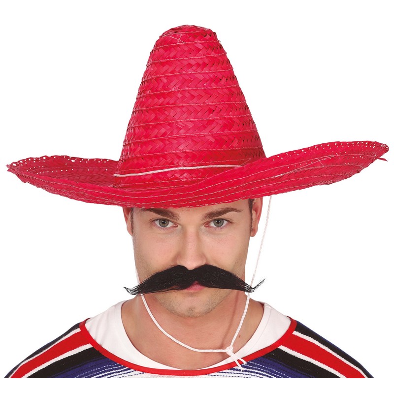 Mexicansk Sombrero Rød | Mexico Hat / Hue / Hjelm - Hovedtilbehør - Temashop
